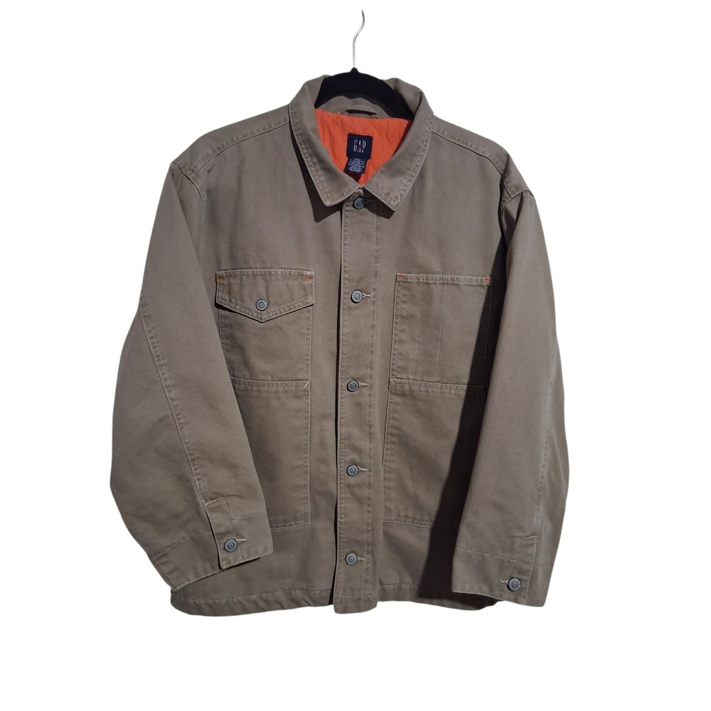 Y2k Vintage Gap Canvas Mens size XXL Utility Chore Pocket Quilted Grunge Jacket